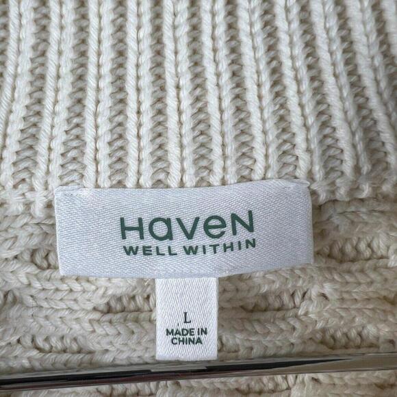 Haven Well Within Organic Cotton Layered Knit Sweater L - Picture 4 of 9